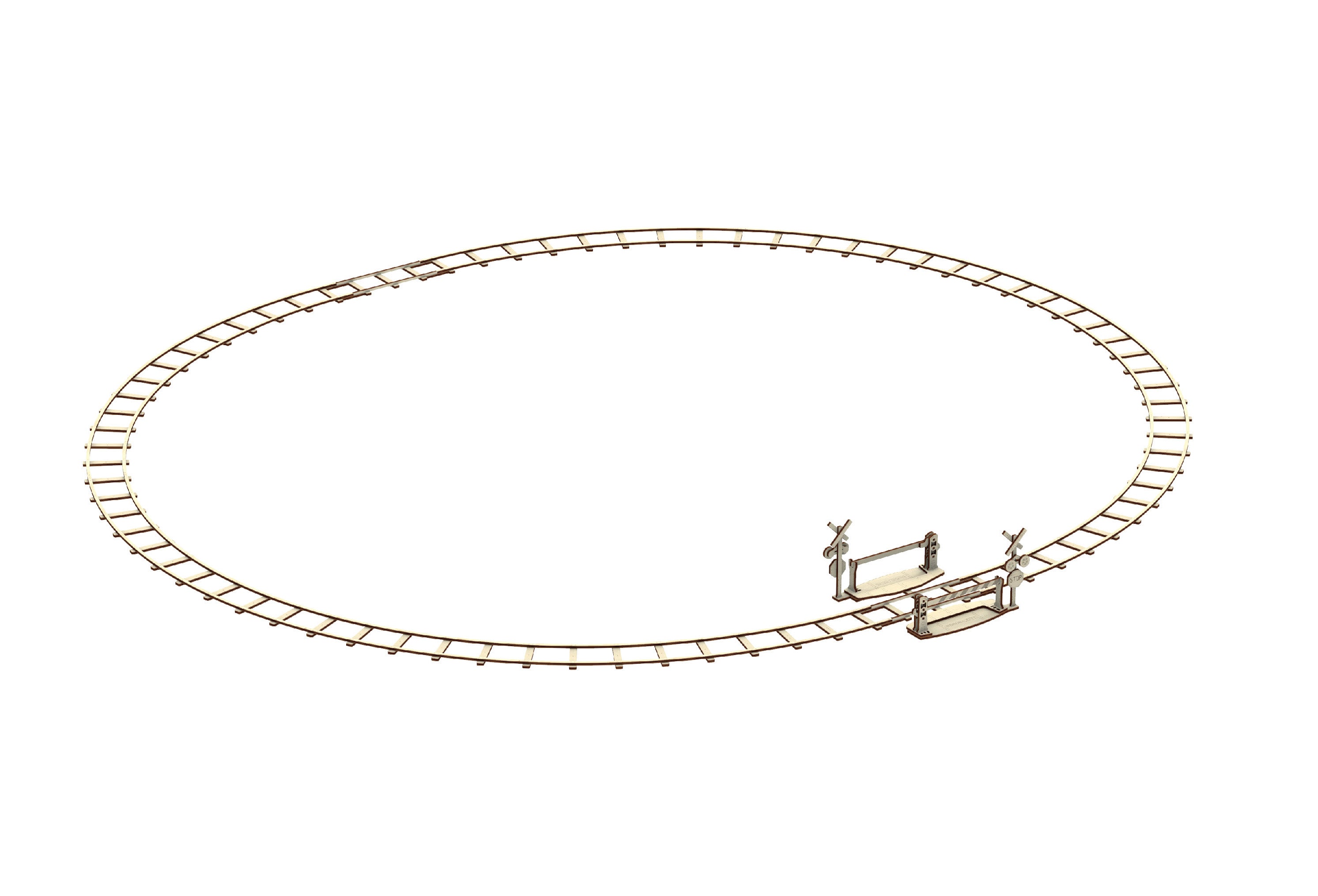 🚂 Round Railway and Crossing – Build Your Own Mechanical Model by Wood ...