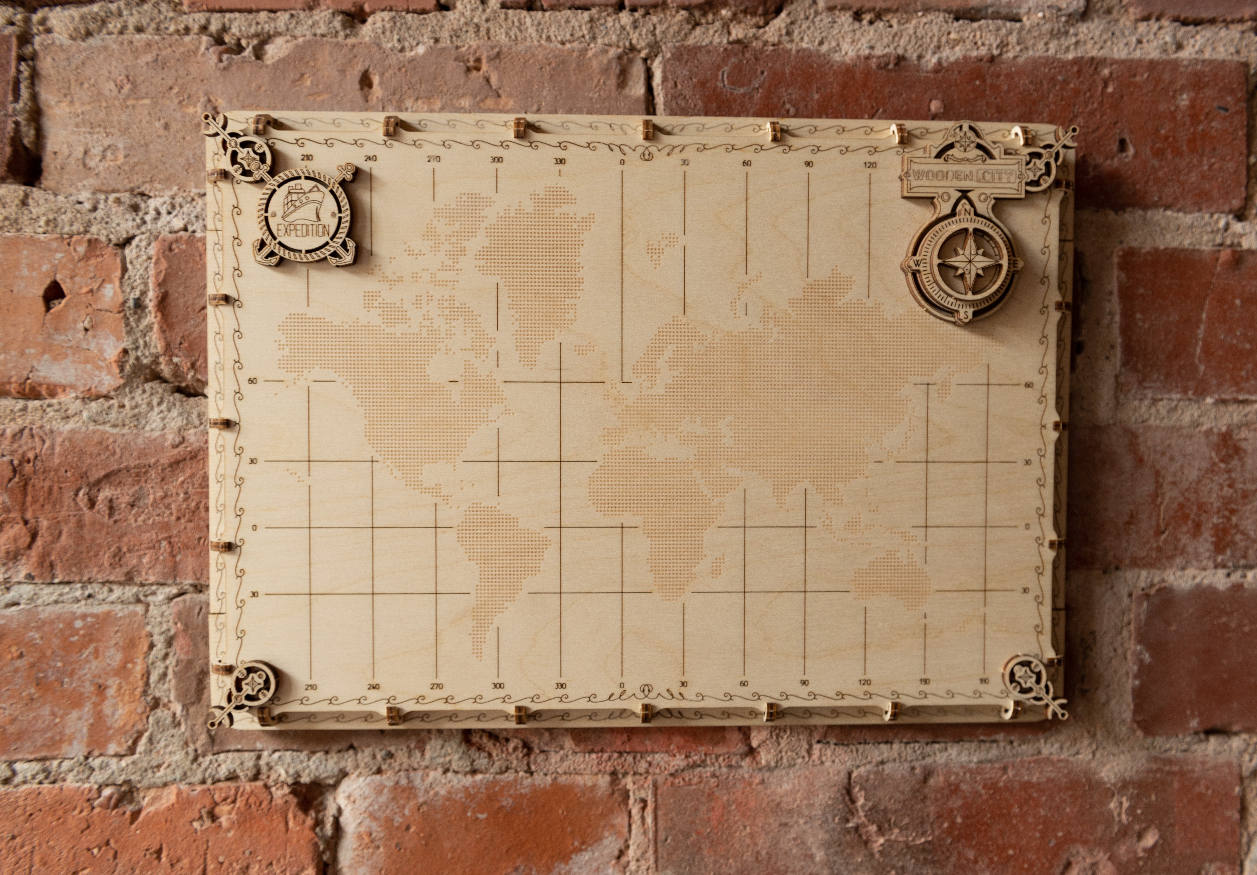 🗺️ World Map Model Kit – Expedition Series “Dots” – Mechanical Models